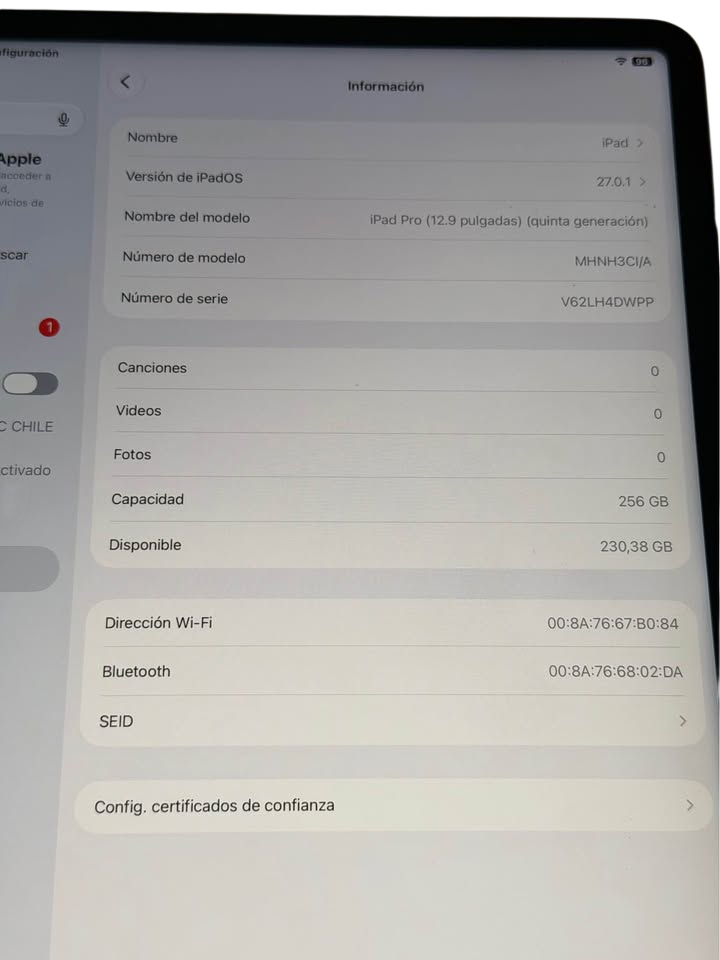 APPLE iPAD PRO 12.9" (5.ª GEN 2021) | Chip M1 | 256GB | 8GB RAM | Liquid Retina XDR Mini‑LED 120Hz | Face ID | USB‑C Thunderbolt | Gris Espacial